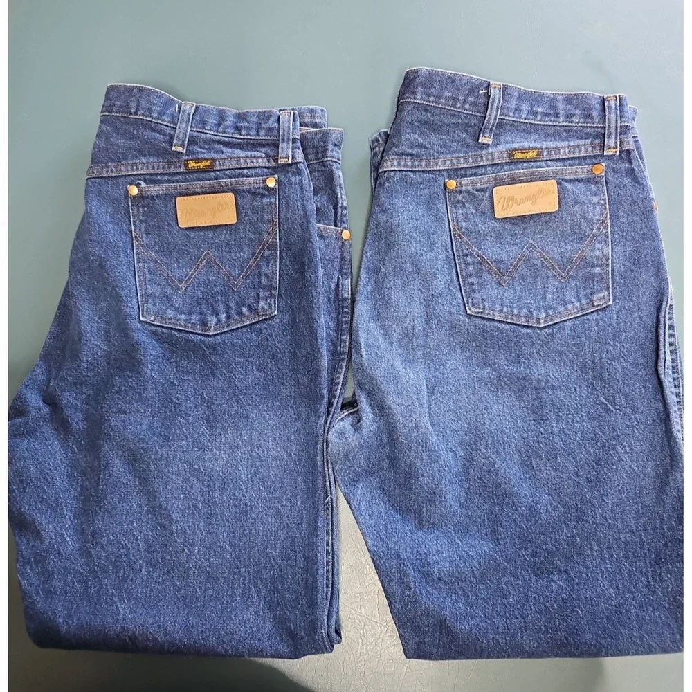 Wrangler 13MWZ Cowboy Cut Mens Jeans 42x32 NWOT Dark Blue Rigid Denim Workwear